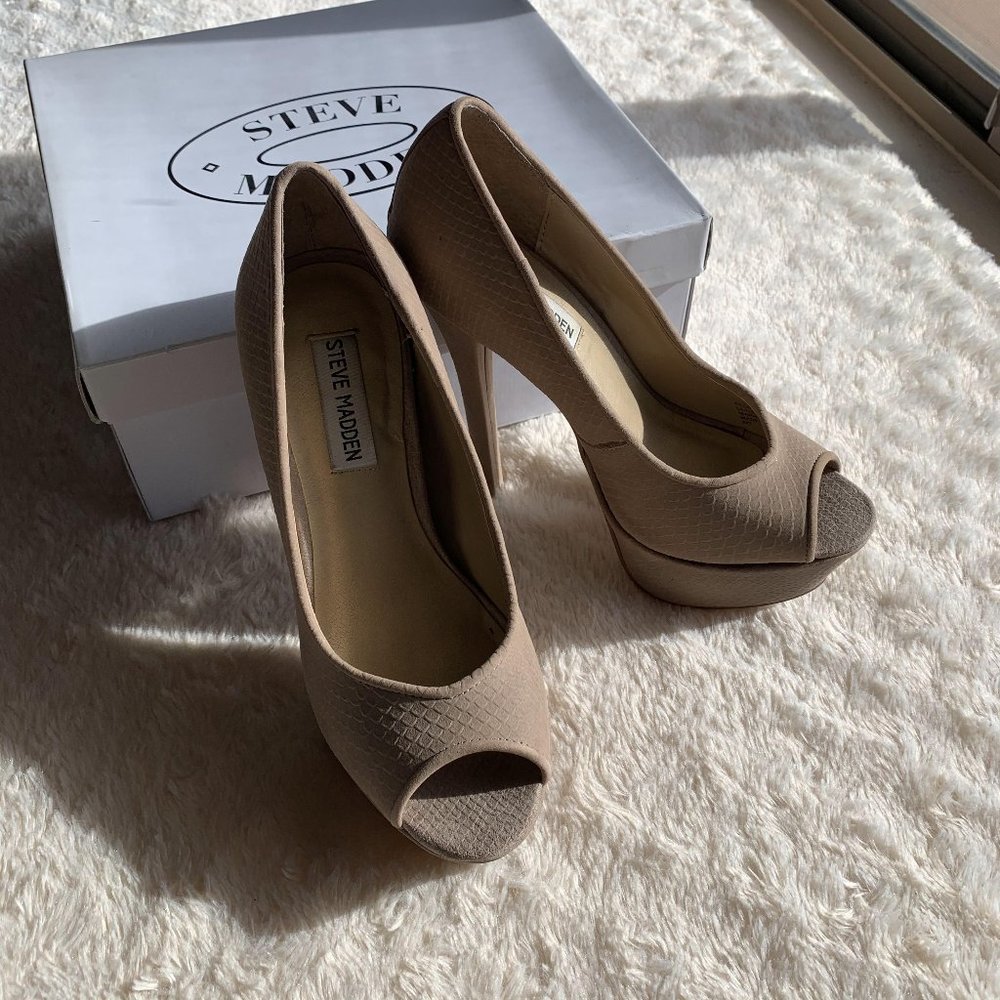 Steve Madden Open Toe Platform High Heel Pump - image 1